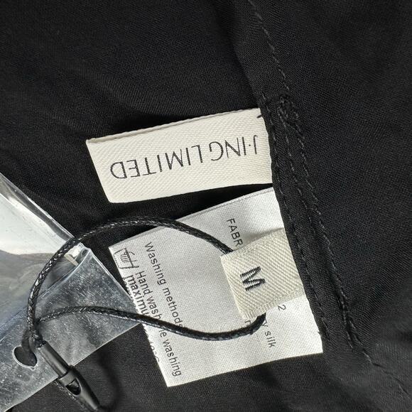 J.ING Black Ruffled Long Sleeve 100% Mulberry Silk Blouse Top Size M - Picture 7 of 10